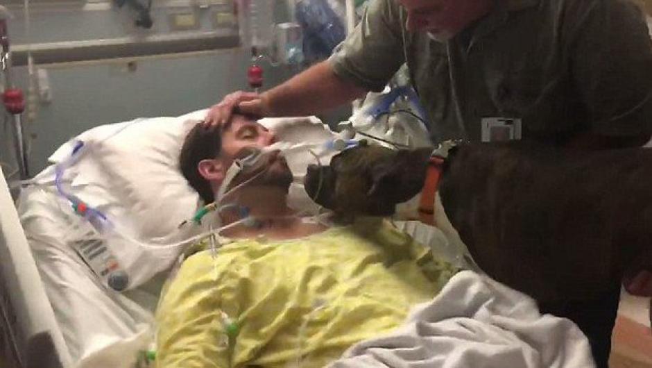 Ryan y su perrita Mollie se despidieron as&iacute; en el hospital. (Foto: Captura de video)