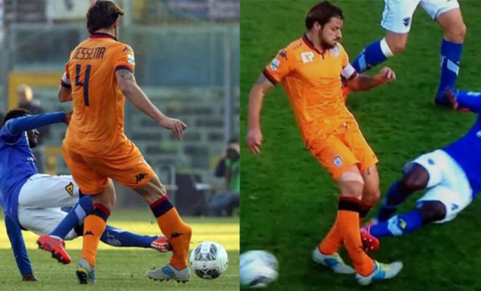 Daniele Dessena, fue a disputar un bal&oacute;n con el senegal&eacute;s Coly, pero &eacute;ste fue con la pierna m&aacute;s elevada de lo recomendable y provoc&oacute; la fractura a su rival. 