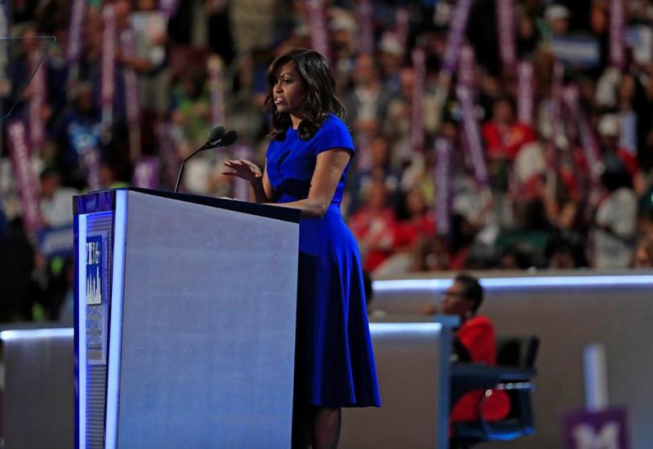 La primera dama de Estados Unidos, Michelle Obama, durante la primera jornada de la Convenci&oacute;n Nacional Dem&oacute;crata. (Foto: Efe)
