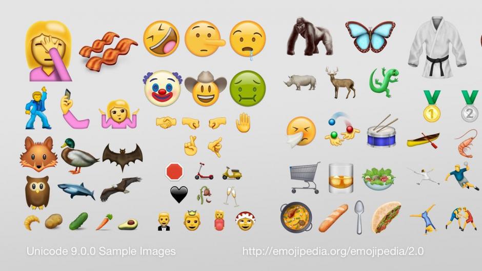 Los nuevos "emojis" que estar&aacute;n disponibles en unos d&iacute;as. (Foto:&nbsp;Unicode 9)