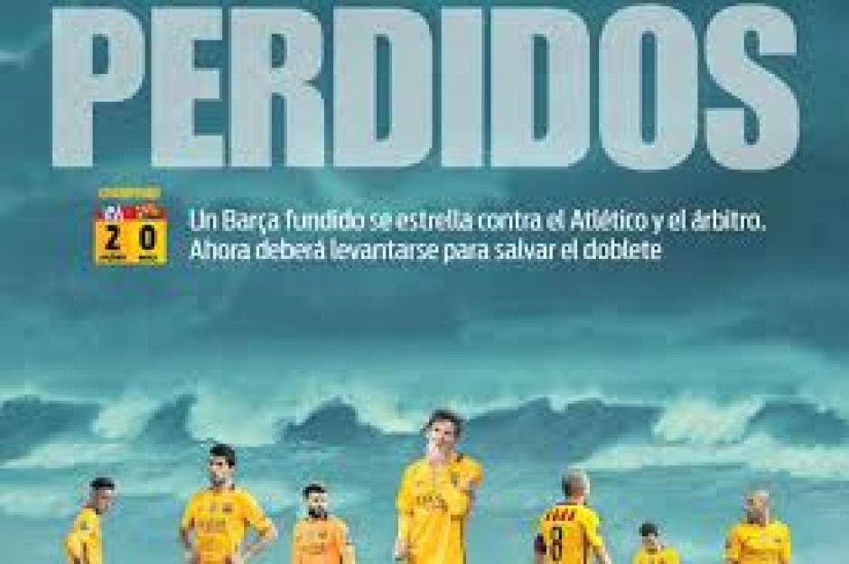Una de las portadas de los medios espa&ntilde;oles tras la victoria del Atl&eacute;tico de Madrid ante Barcelona, en la Champions League. (Foto: Diario Sport)&nbsp;