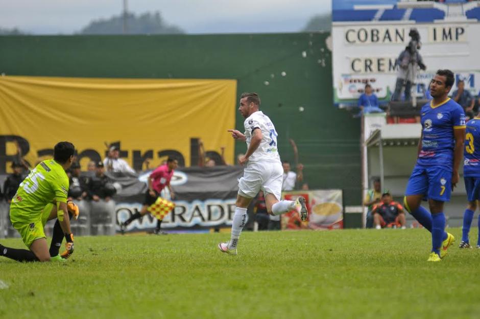 Emiliano L&oacute;pez marc&oacute; el &uacute;nico gol del partido que le dio el triunfo a Comunicaciones. (Foto: Nuestro Diario)