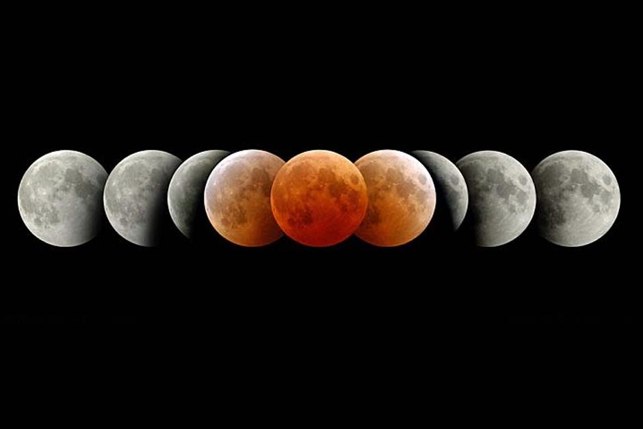 "La Luna roja" ocurre cuando el Sol y la Luna eclipsada se pueden observar al mismo tiempo y se produce s&oacute;lo antes de la puesta de Sol o justo despu&eacute;s de su salida.