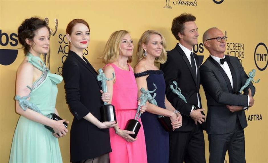 Elenco de "Birdman", ganador de la 21 entrega de los SAG Awards. (Foto: EFE)&nbsp;