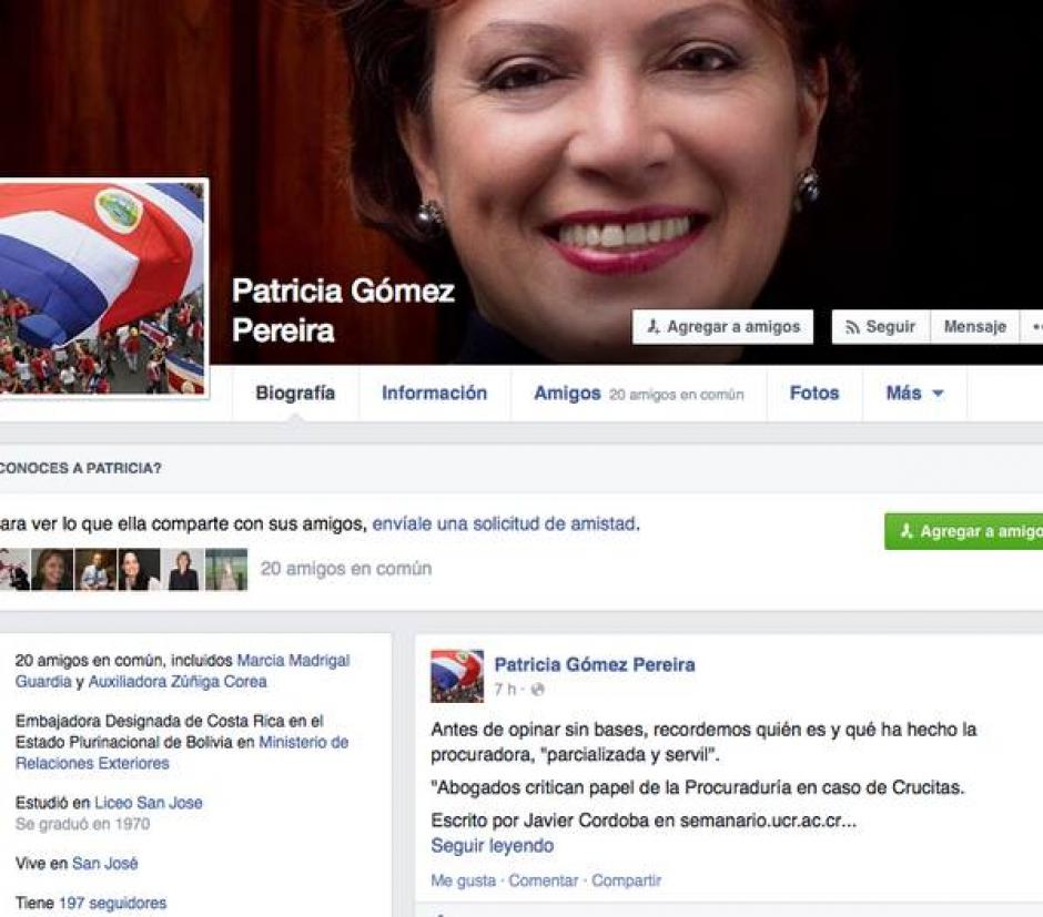 La embajadora perdi&oacute; su trabajo por publicar una cr&iacute;tica a la Procuradora de la Naci&oacute;n de Costa Rica. (Foto:www.Columbia.co.cr)