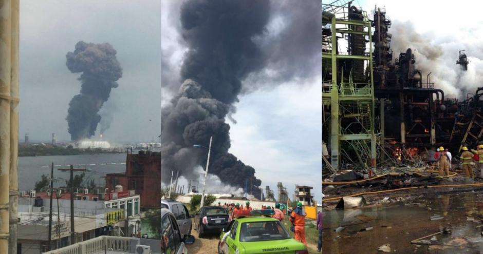 Cuerpos de emergencia trabajan en el complejo petroqu&iacute;mico despu&eacute;s de la explosi&oacute;n. (Foto: EFE)