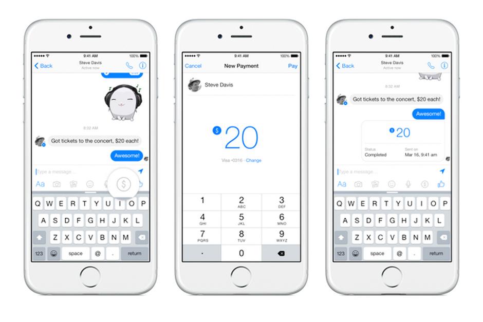 Facebook indicó que para enviar dinero los usuarios de Messenger simplemente tendrán que iniciar un nuevo mensaje con un amigo.