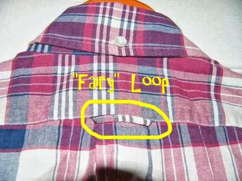 El peque&ntilde;o pedazo de tela detr&aacute;s de las camisas se llama "fairy loop". (Foto: elsalvador.com)