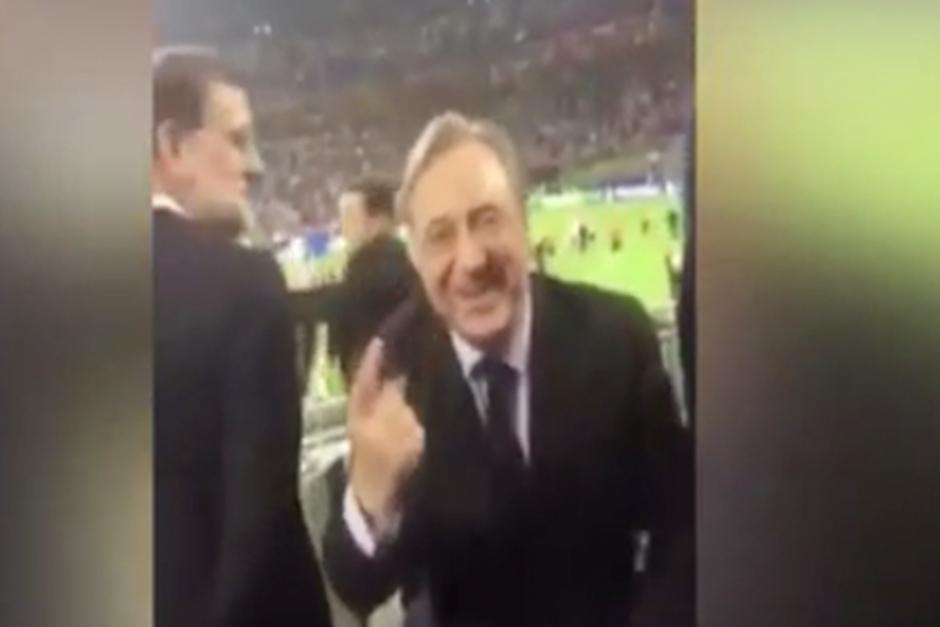 El presidente del club merengue mantuvo una sonrisa en el rostro en cada momento. (Foto: Video)