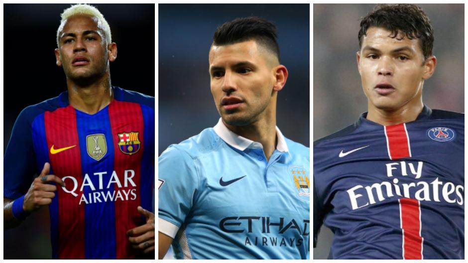 Neymar, el Kun y Thiago Silva son parte de la lista. (Fotos: AS, Goal.com, Gazzeta.it)