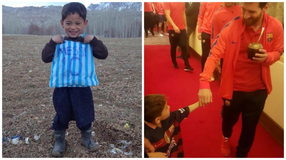 Messi conoci&oacute; en Catar al peque&ntilde;o Murtaza. (Imagen: capturas de pantalla)