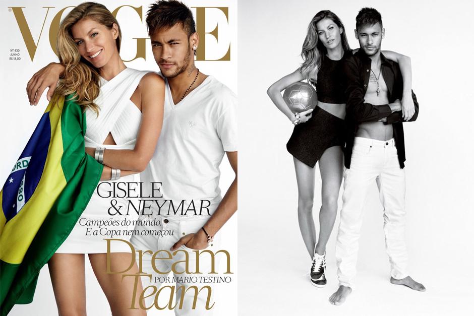 Gisele Bundchen y Neymar Jr, protagonizan la portada de la revista&nbsp;Vogue Brasil.