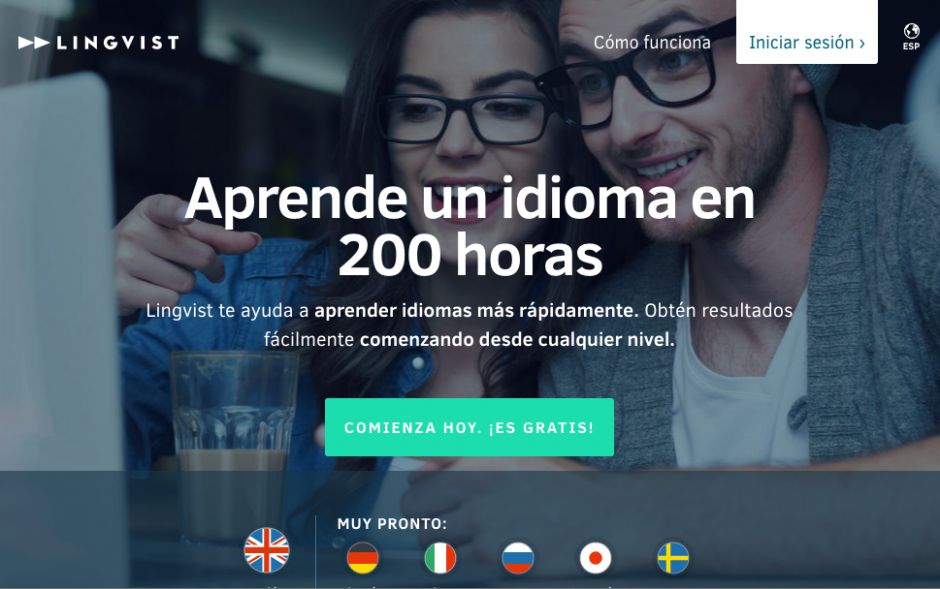 Para aprender ingl&eacute;s en 200 horas debes empezar con dar clic en "Comienza hoy". (Foto: Lingvist) 