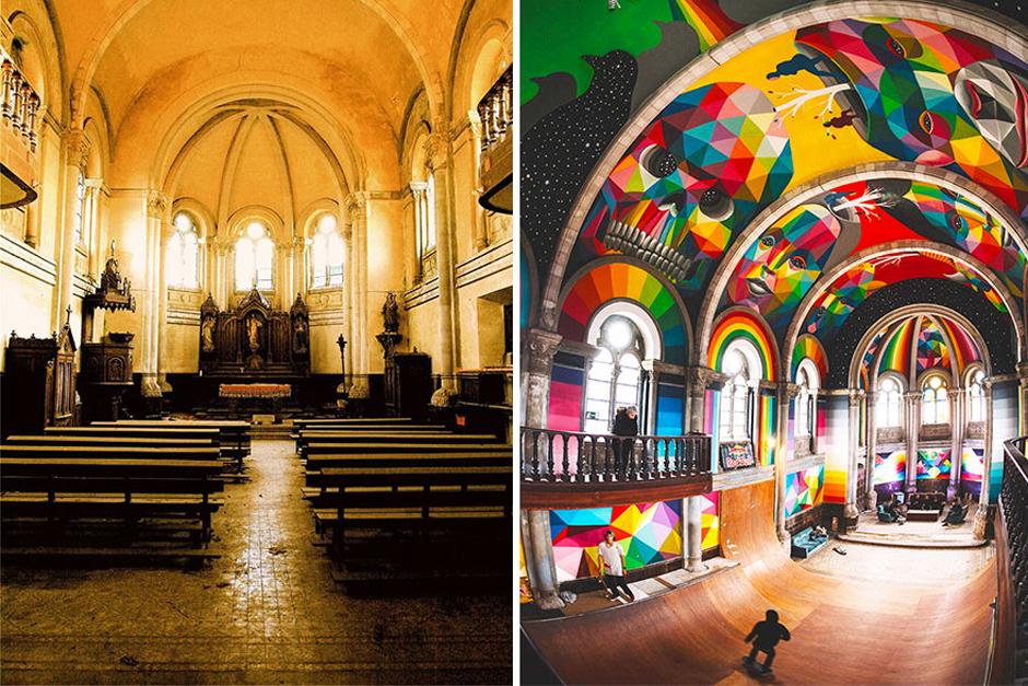 El antes y el despu&eacute;s de la Iglesia espa&ntilde;ola. (Foto: La Iglesia Skate / Red Bull Media)