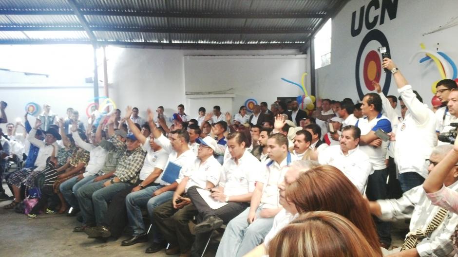 La asamblea de la UCN durante la aprobaci&oacute;n por votaci&oacute;n de diputados representantes del partido&nbsp;
