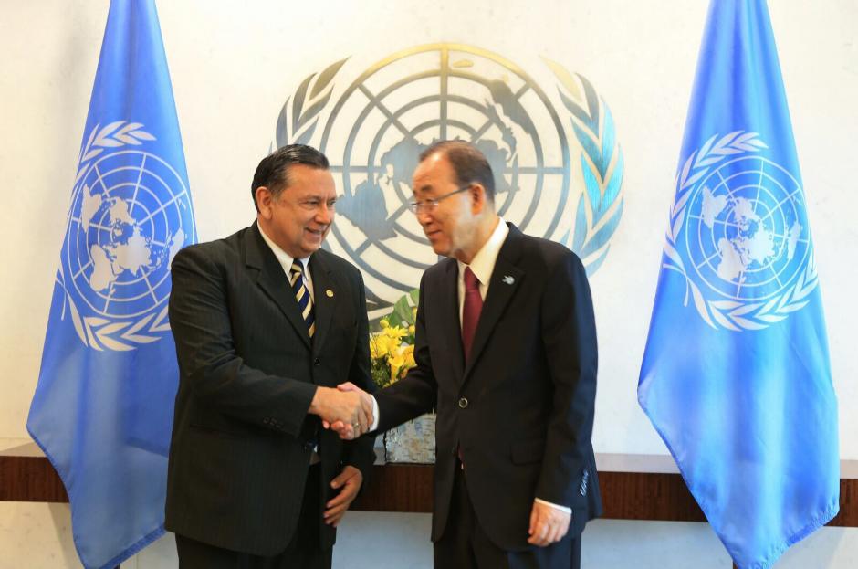 Vicepresidente Fuentes Soria mantuvo un encuentro con el Secretario General de la ONU, Ban Ki-Moon. (Foto: Sec. Comunicaci&oacute;n Social)
