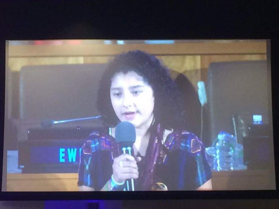 El discurso de Jimena estuvo centrado en su experiencia en las comunidades y como ayuda a la prevenci&oacute;n de embarazos adolescentes. (Foto: Let Girls Lead)