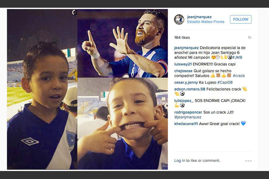 Esta fue la dedicatoria de su gol para Jean Santiago. (Foto: Luis Barrios/Soy502)