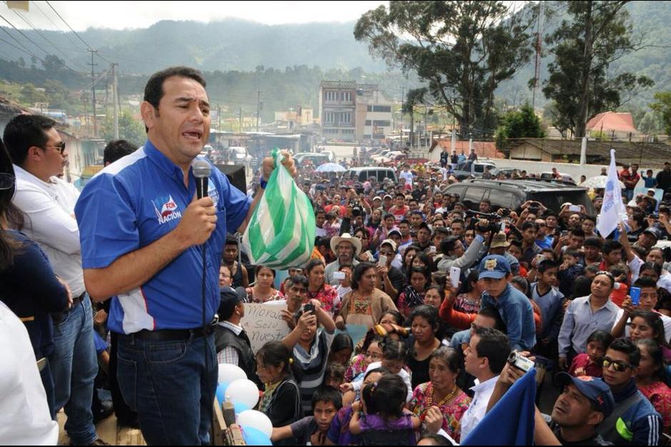 Jimmy Morales en uno de sus mitines de campaña antes de la segunda vuelta. &nbsp;(Foto: Archivo/Soy502)&nbsp;