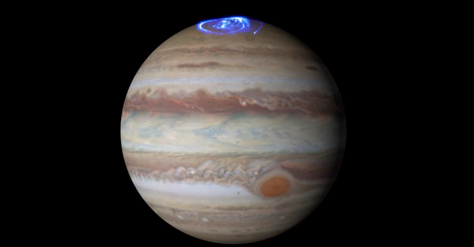 El telescopio Hubble capta las auroras boreales de J&uacute;piter. (Captura de pantalla: NASA.gov Video/YouTube)
