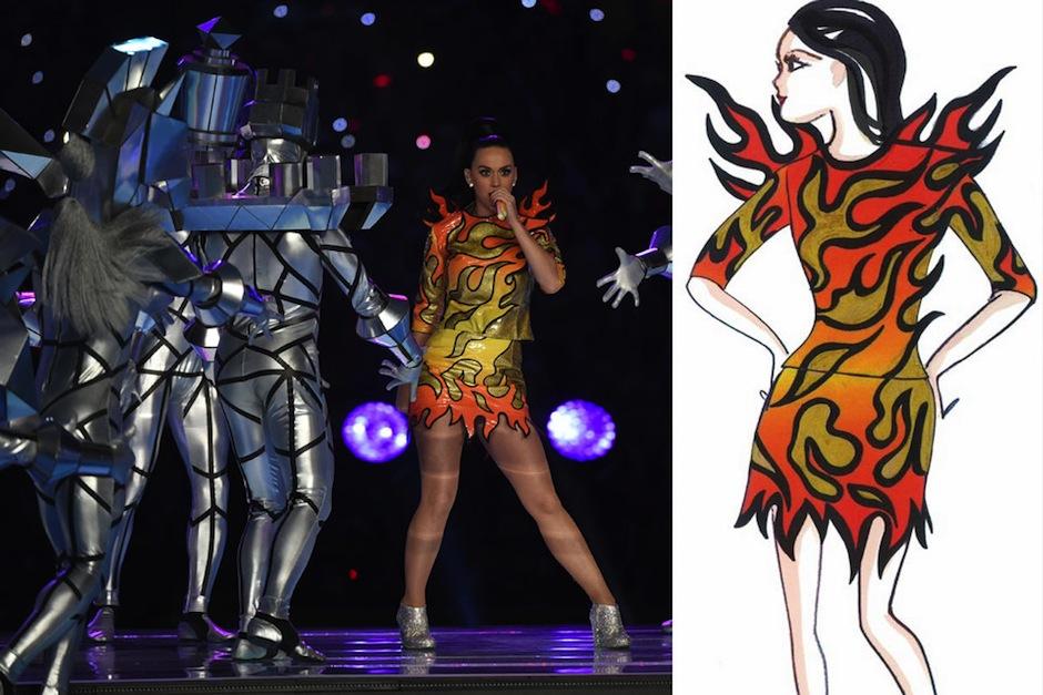 El traje de llamas fue inspirado en un par de zapatos del dise&ntilde;ador Jeremy Scott. (Foto: La Naci&oacute;n Argentina)&nbsp;