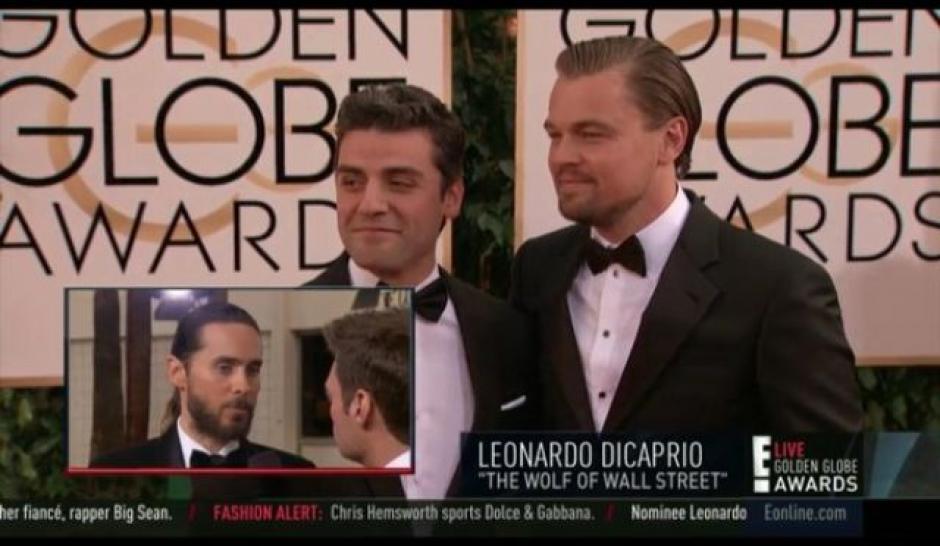 El guatemalteco óscar Isaac, junto a Lionardo DiCaprio, su rival en la misma categoría de nominación.&nbsp;