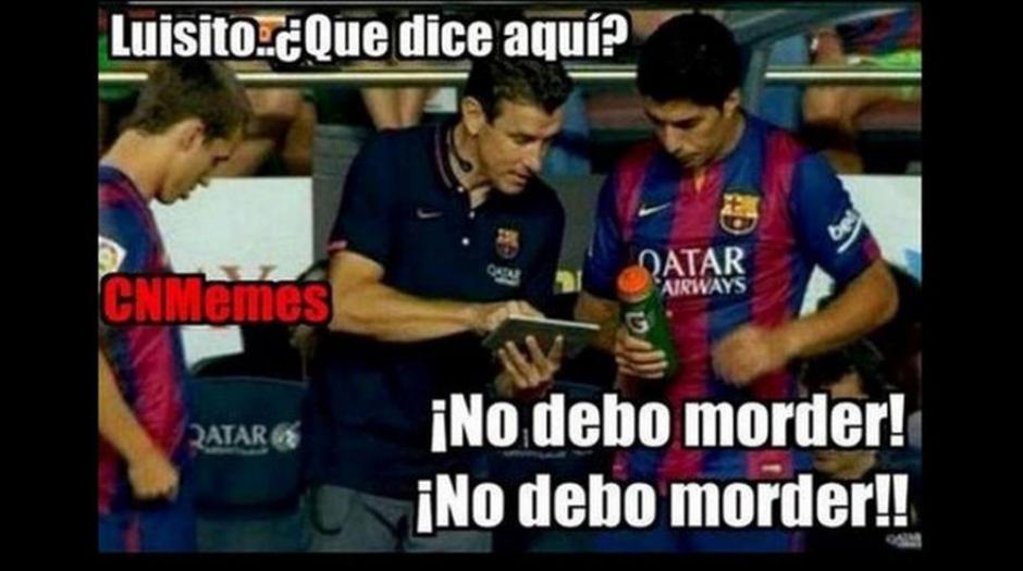 Luis Su&aacute;rez y sus antecedentes de morder a los rivales, fue uno de los aspectos ironizados con los memes. (Foto: El Comercio)
