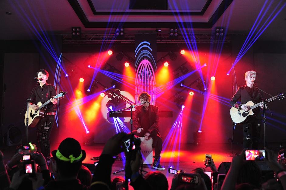 La agrupaci&oacute;n interpret&oacute; a todo pulm&oacute;n sus temas. (Foto: Abel Lima/Nuestro Diario)&nbsp;