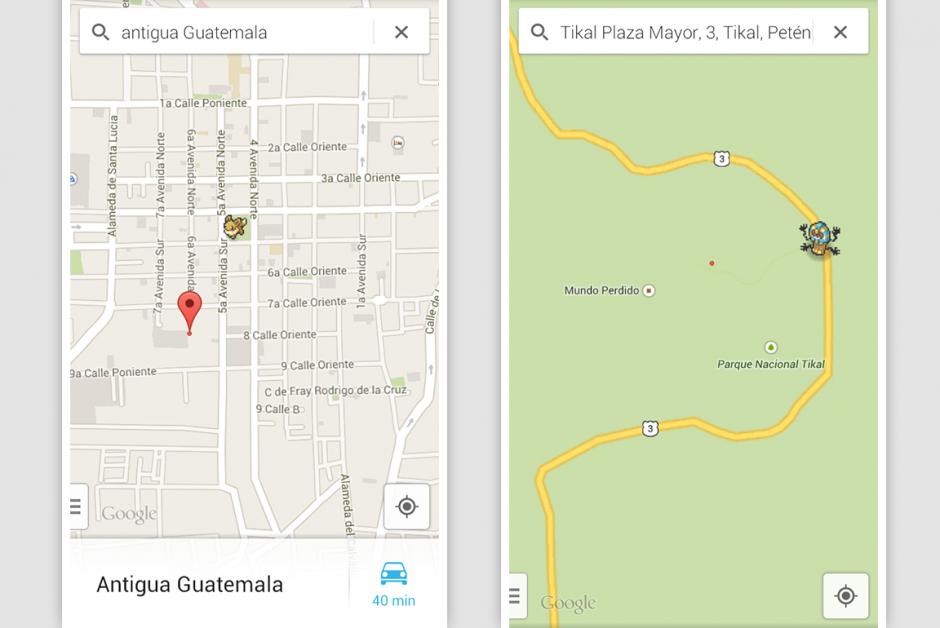 La aplicaci&oacute;n Google Maps coloc&oacute; dos Pok&eacute;mon en territorio guatemalteco.&nbsp;