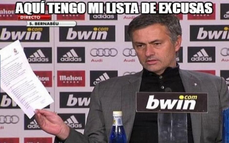 Las excusas de Mourinho siempre son motivo para los famosos "memes". &nbsp;(Foto: Internet)
