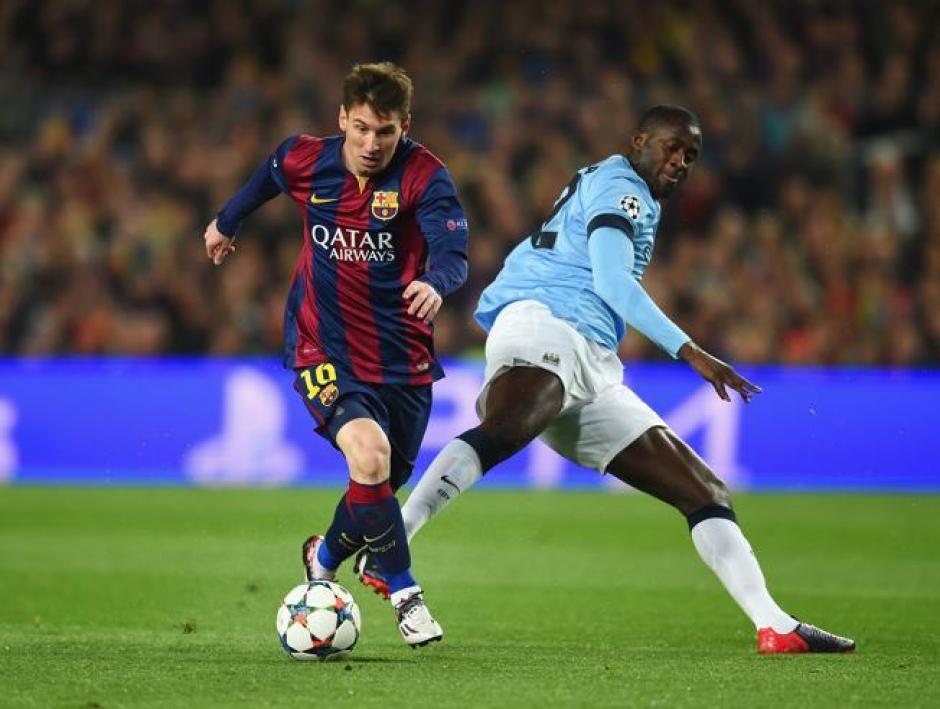 Messi hace lujos en el partido contra el Manchester City de este mi&eacute;rcoles por la Champions League. &nbsp;(Foto: internet)