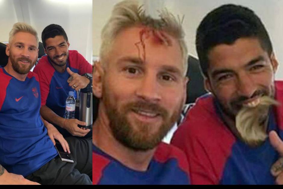 La imagen original y el montaje de Halloween. (Fotos: Twitter)