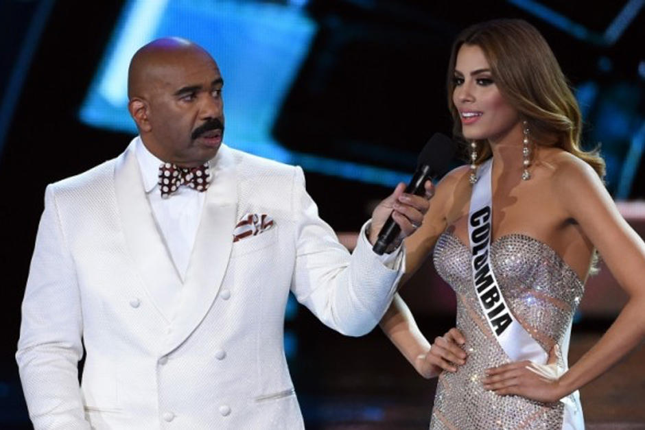 Steve Harvey y Miss Colombia, Ariadna Guti&eacute;rrez.