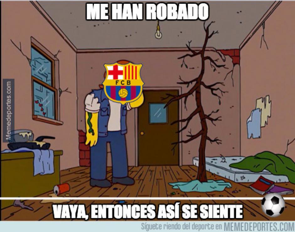 Muchos se burlaron sobre el supuesto "robo arbitral" sufrido por el Barcelona ante el Betis. (Imagen: memedeportes.com)