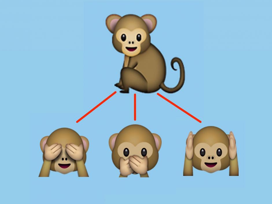 Los famosos monos de los emojis. (Foto: techinsider)