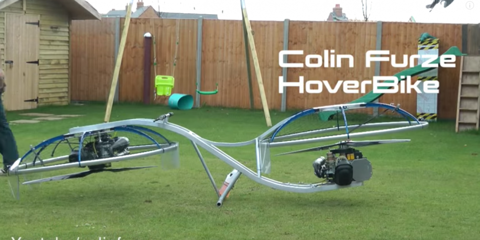 Una moto voladora fue creada en Inglaterra. (Captura de pantalla: Colin Furze/Youtube)