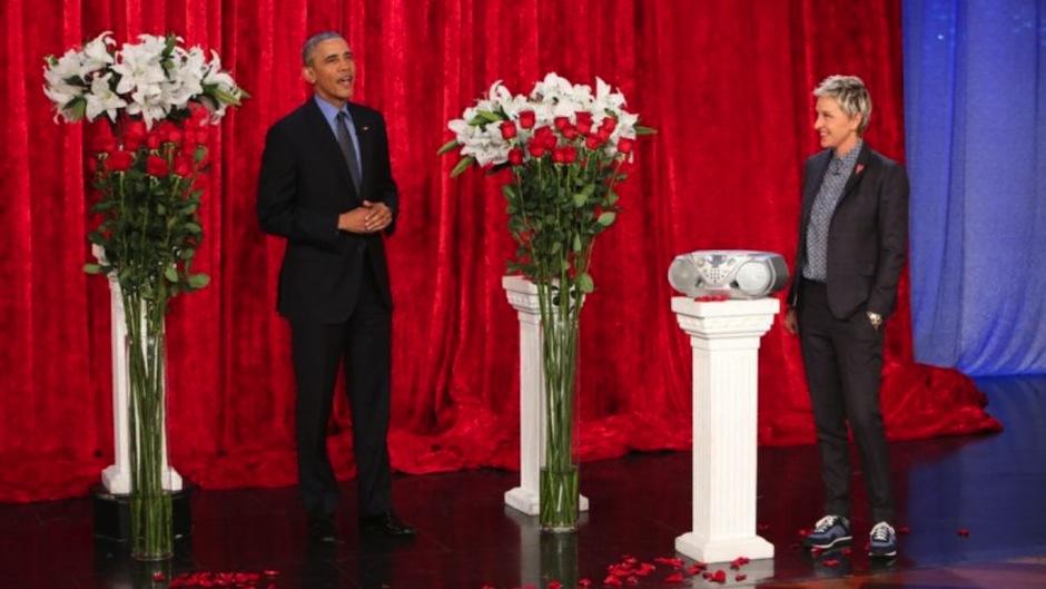 El presidente Barack Obama, recit&oacute; un poema a su esposa durante un programa de Ellen Degeneres. (Imagen: Captura de Ellentube)