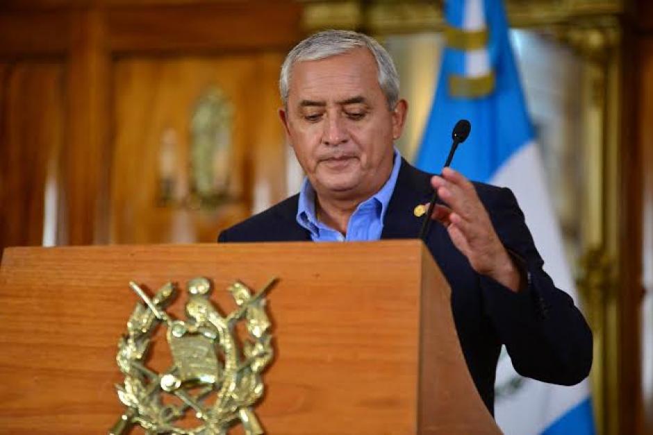 Un día después del escándalo de la defraudación en la SAT, el presidente dio una breve conferencia de prensa para "aclarar" el tema. (Foto: Wilder López/Soy502)&nbsp;