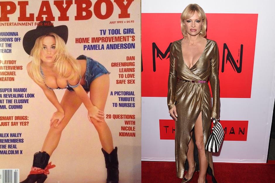 Una muestra comparativa entra una portada de Playboy de Pamela Anderson y el estado actual de la estadounidense. (Foto: eldiariony.com)
