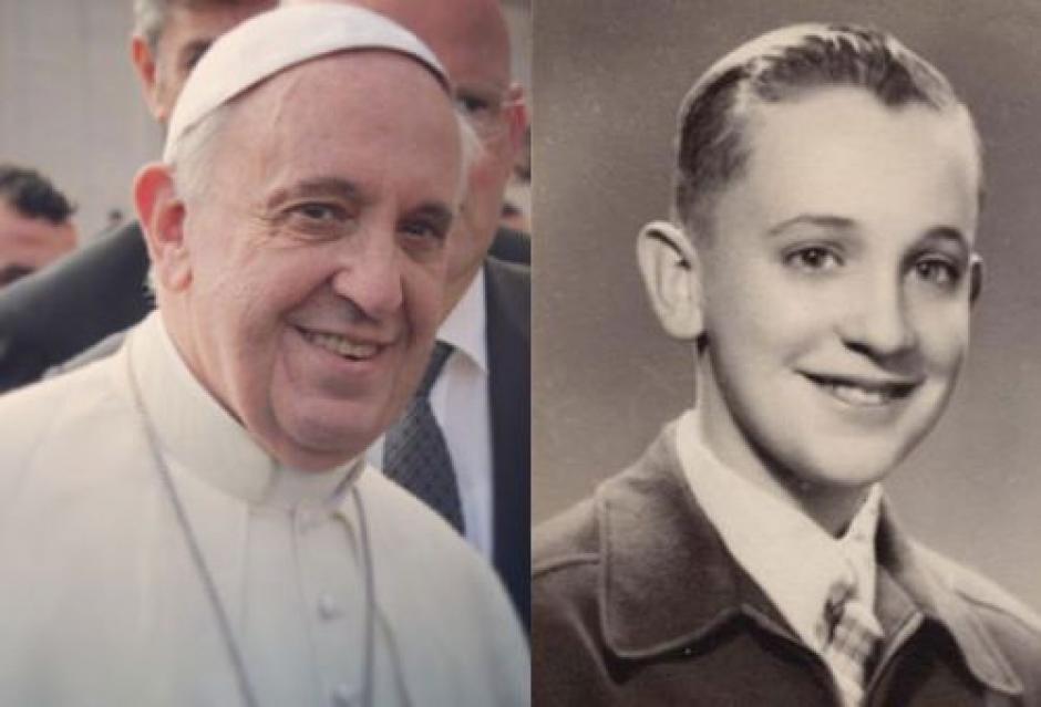 Jorge Mario Bergoglio naci&oacute; el 17 de diciembre de 1936 en Buenos Aires, Argentina. Es recordado como un ni&ntilde;o travieso que correteaba por las escaleras del Colegio de la Misericordia en el barrio de Flores en Buenos Aires.
