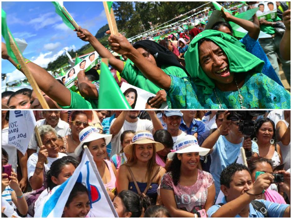 Los candidatos a la presidencia se toman de una manera distinta el acercamiento con la gente a cuatro semanas de la segunda vuelta electoral. (Fotos: Archivo/Soy502)