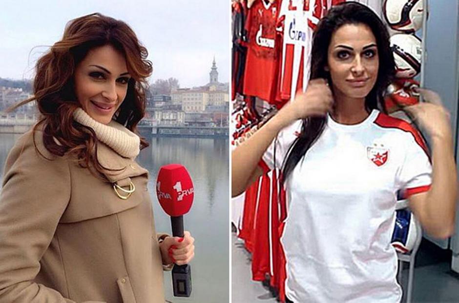 Katarina Sreckovic es la presentadora serbia de un programa de televisi&oacute;n que pertenece a un equipo de f&uacute;tbol. (Foto: dailymail.co.uk)