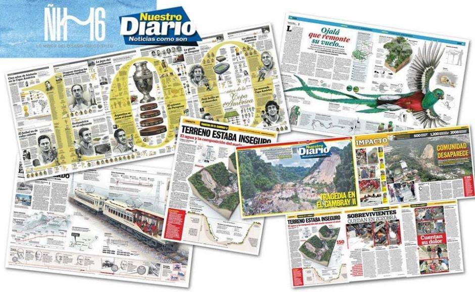 Estos son los trabajos ganadores que Nuestro Diario recibi&oacute; en los Premios &Ntilde;H16. (Foto: Nuestro Diario)