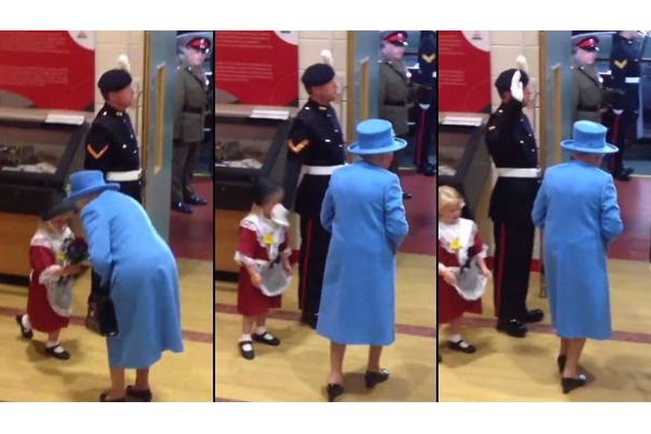 El momento de Maisie Gregory junto a la reina Isabel II. (Imagen: YouTube)