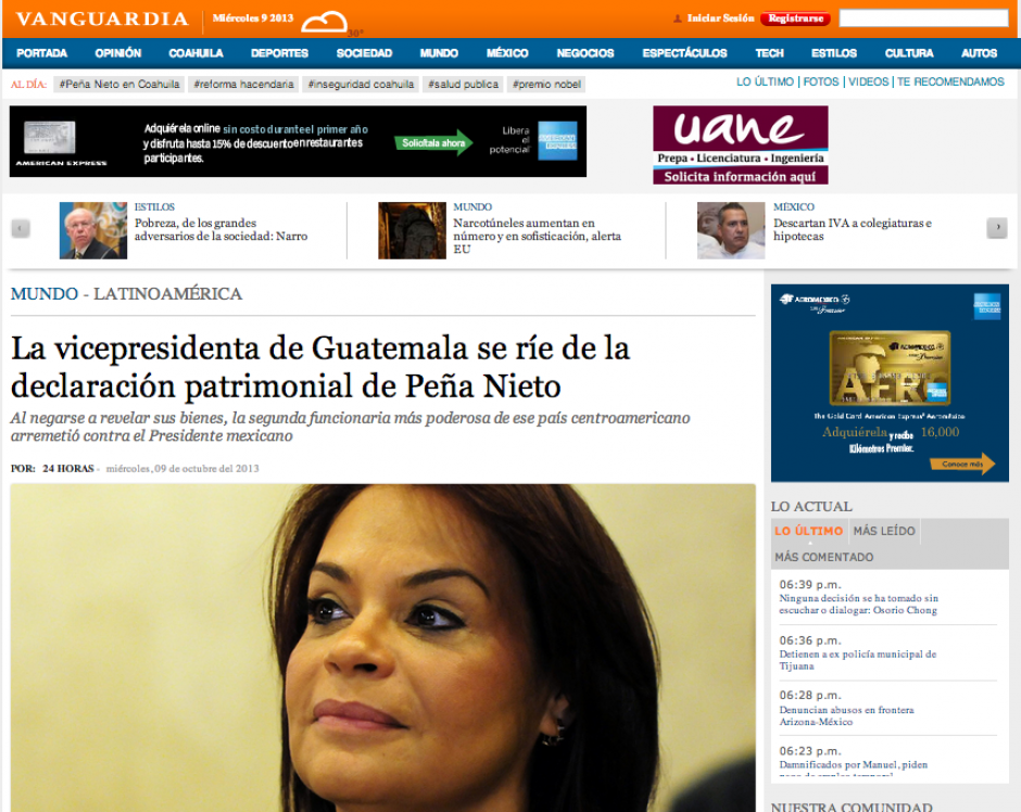 Medios de prensa mexicanos hicieron eco de las declaraciones de Roxana Baldetti