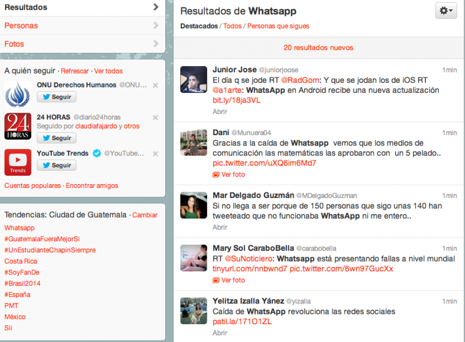 WhatsApp presenta problemas a nivel mundial. (Twitter)
