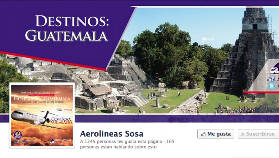 Este lunes la aerol&iacute;nea hondure&ntilde;a Sosa inaugura su primer vuelo de pasajeros a Guatemala. Foto Aerol&iacute;neas Sosa/Facebook&nbsp;&nbsp;