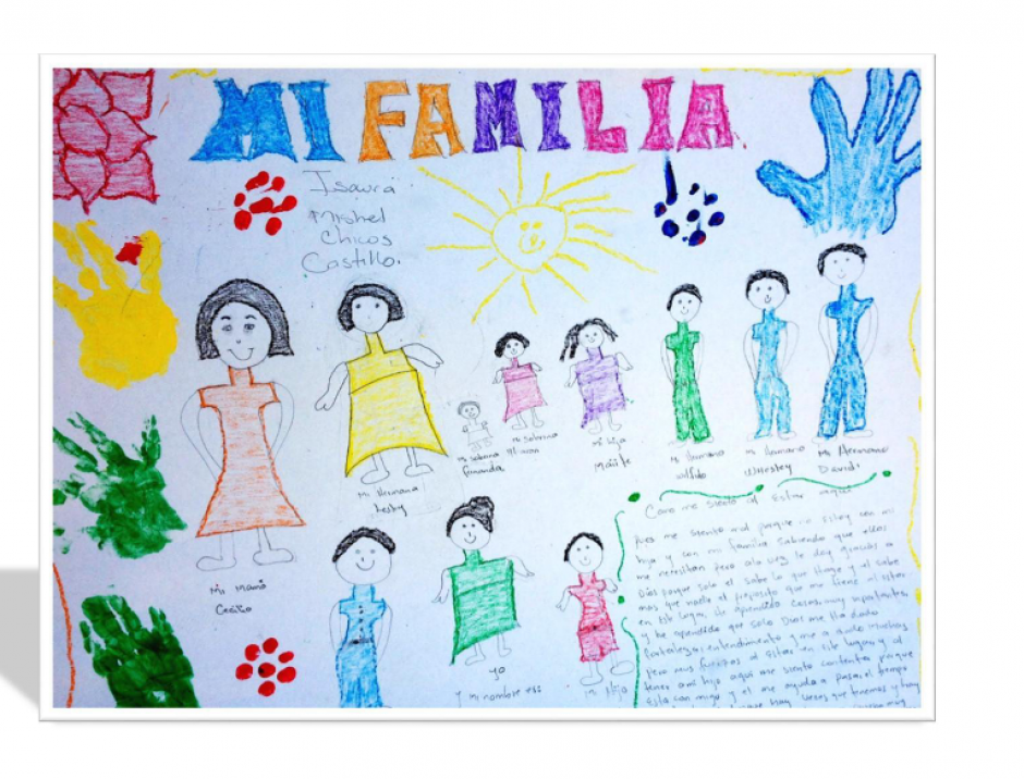 Dibujo realizado por el hijo de una privada de libertad. (Im&aacute;gen: informe Casa Artesa)