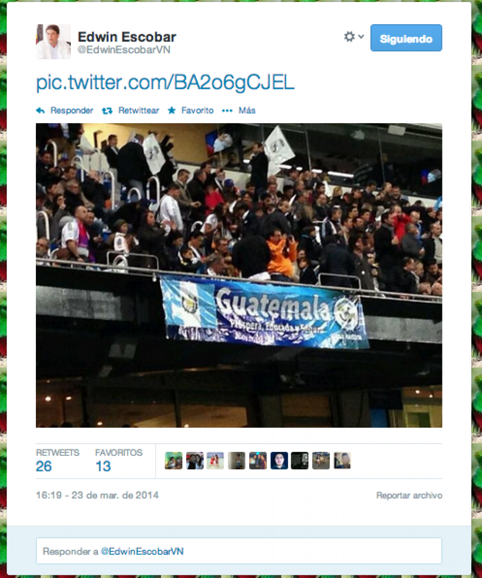 El alcalde de Villa Nueva asistió al partido entre el Real Madrid y el FC Barcelona durante un viaje pagado por la Municipalidad. &nbsp;(Foto: Soy502)