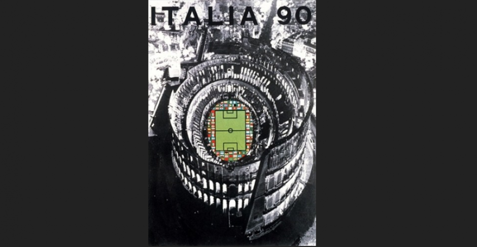 El Coliseo romano fue el elemento más destacado del afiche del Mundial de Italia 1990.